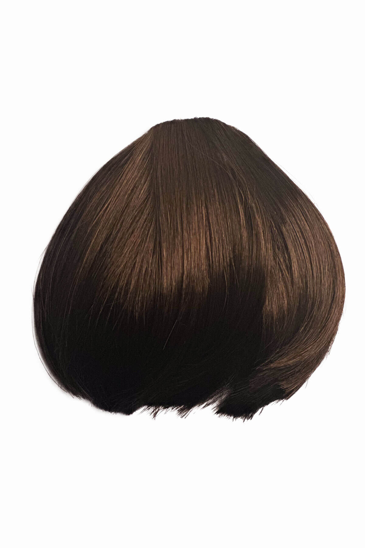 Brown hairpiece on a white background. Clip-in fringe hairpiece/clip-in bangs, thick, straight retro rockabilly style: Ida chestnut brown 8