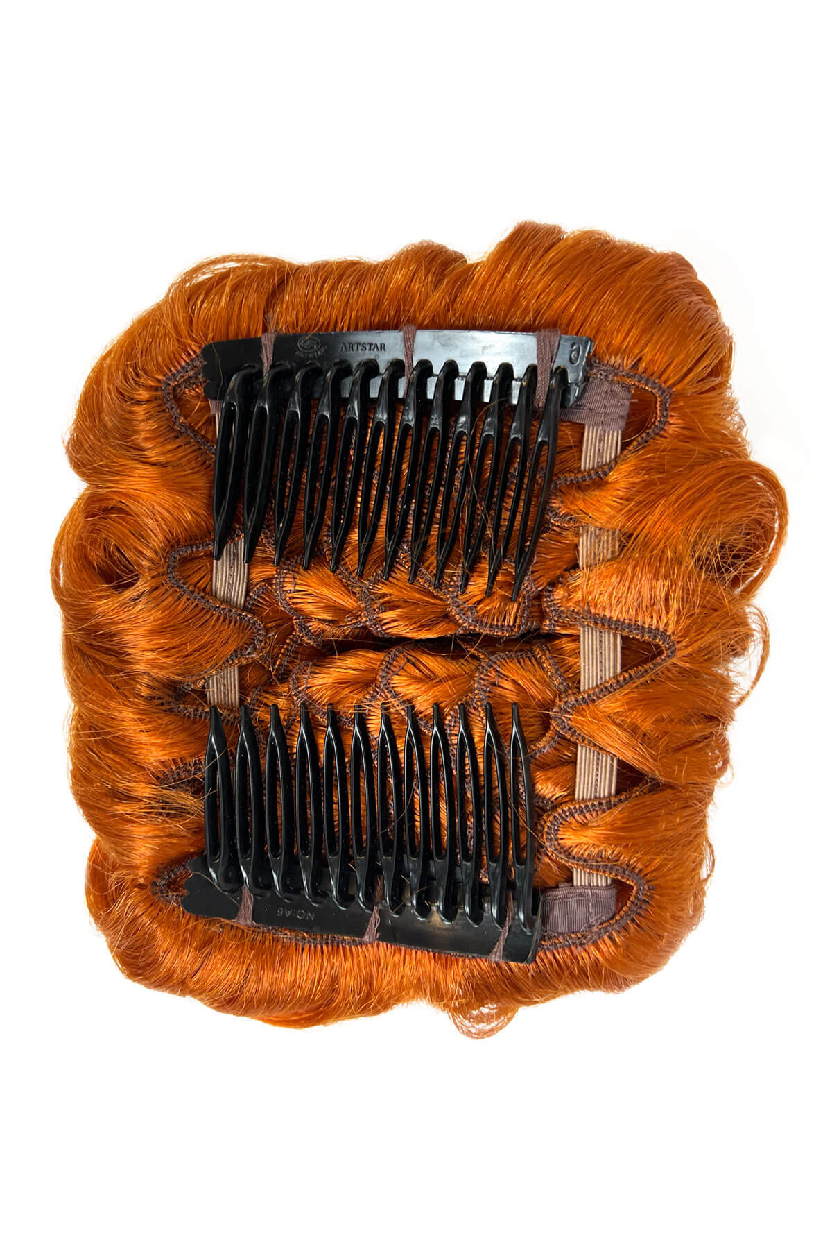 Hair poodle clip-in hairpiece bun vintage style 1950s: Lucille ginger