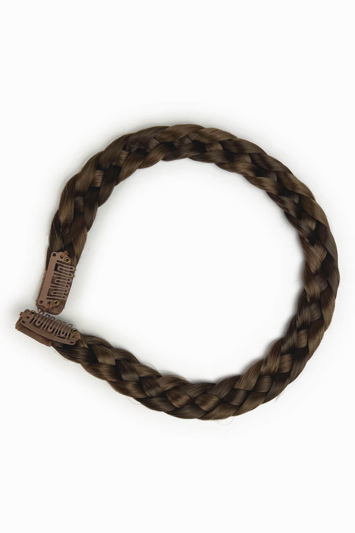 Brown braided headband on a white background. brown 10-12