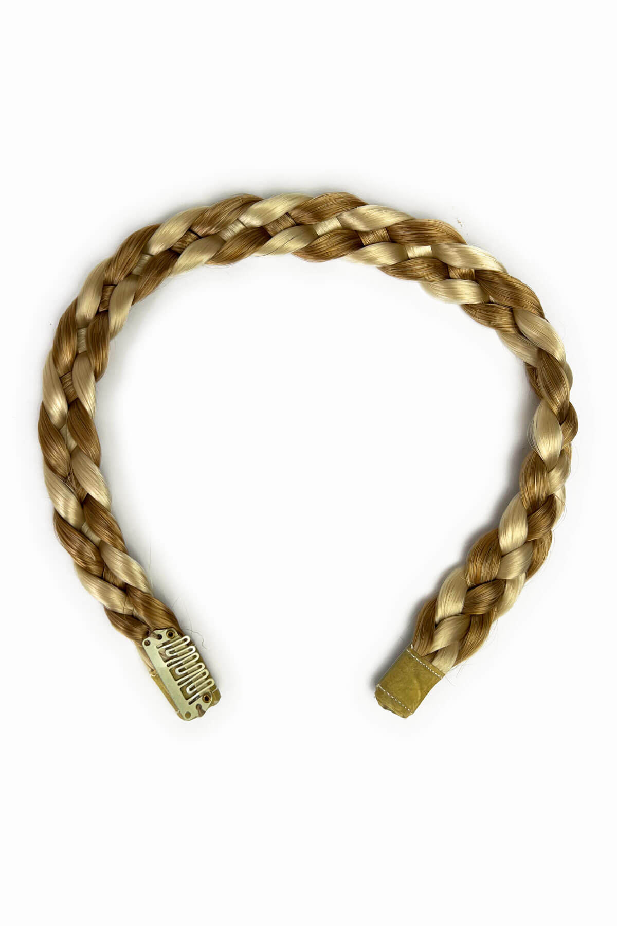 Blonde hairband on a white background. Plaited hairband: Martina golden blonde 24BH613