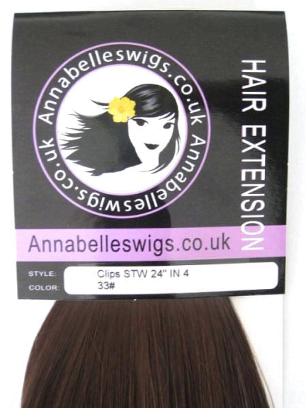 Clip-in hair extensions, 6 piece, full head, 150g reddish brown 33