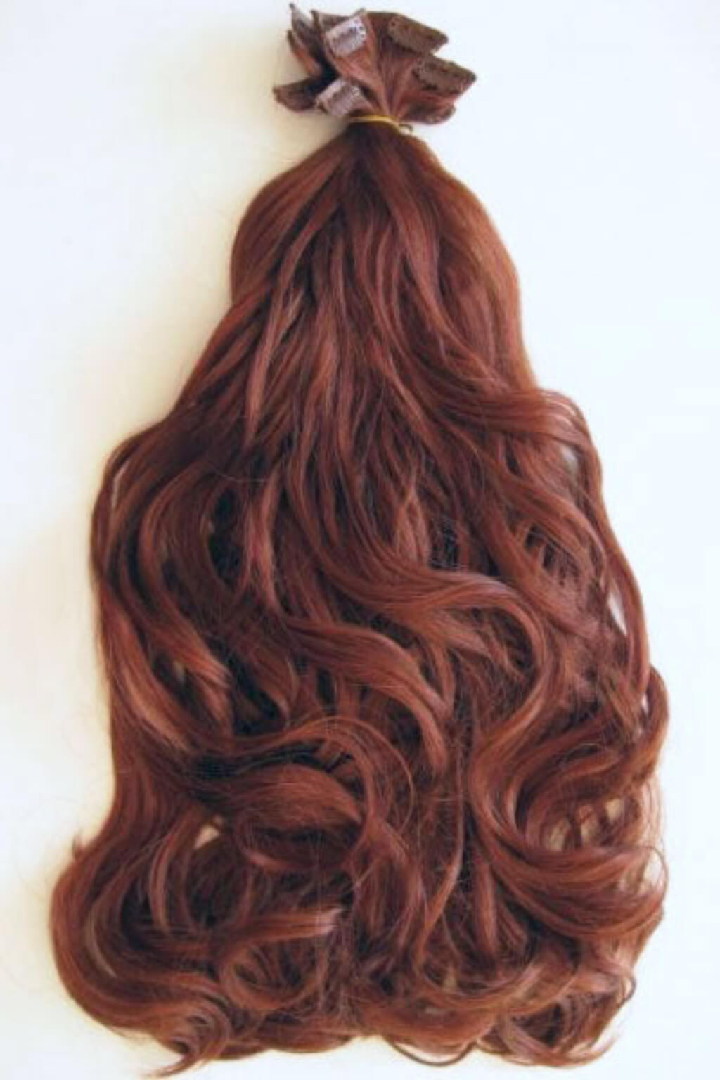 Clip-in hair extensions, 6 piece, full head, 150g copper 130