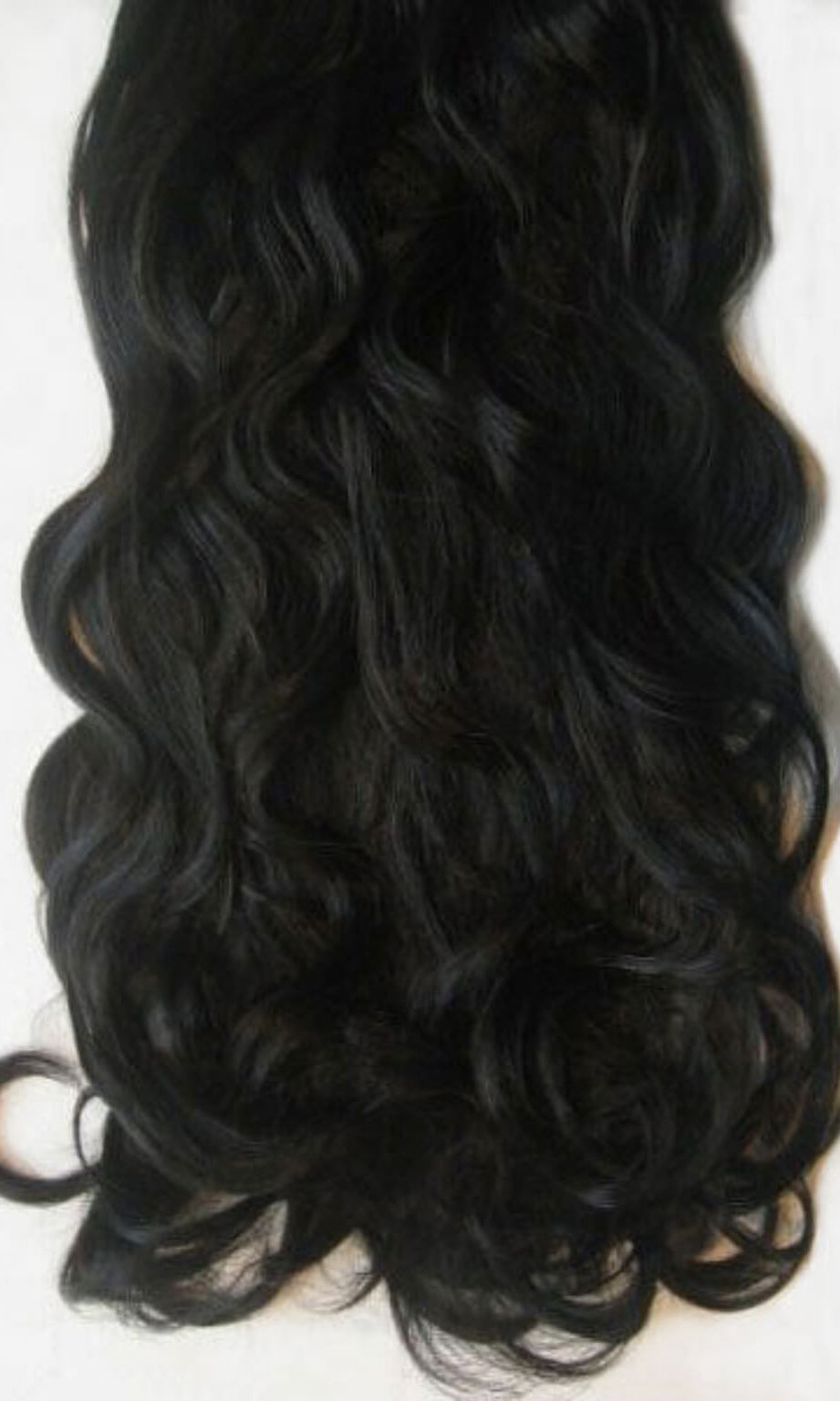 Clip-in hair extensions, 6 piece, full head, 150g black 1b