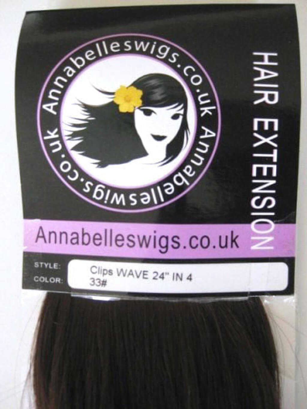 Clip-in hair extensions, 6 piece, full head, 150g colour reddish brown 33