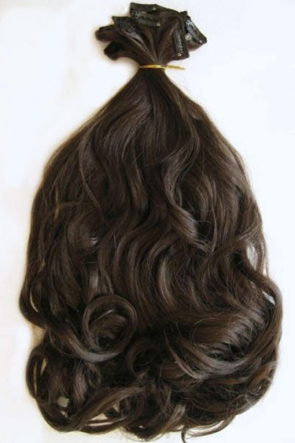 Clip-in hair extensions, 6 piece, full head, 150g colour brown 6