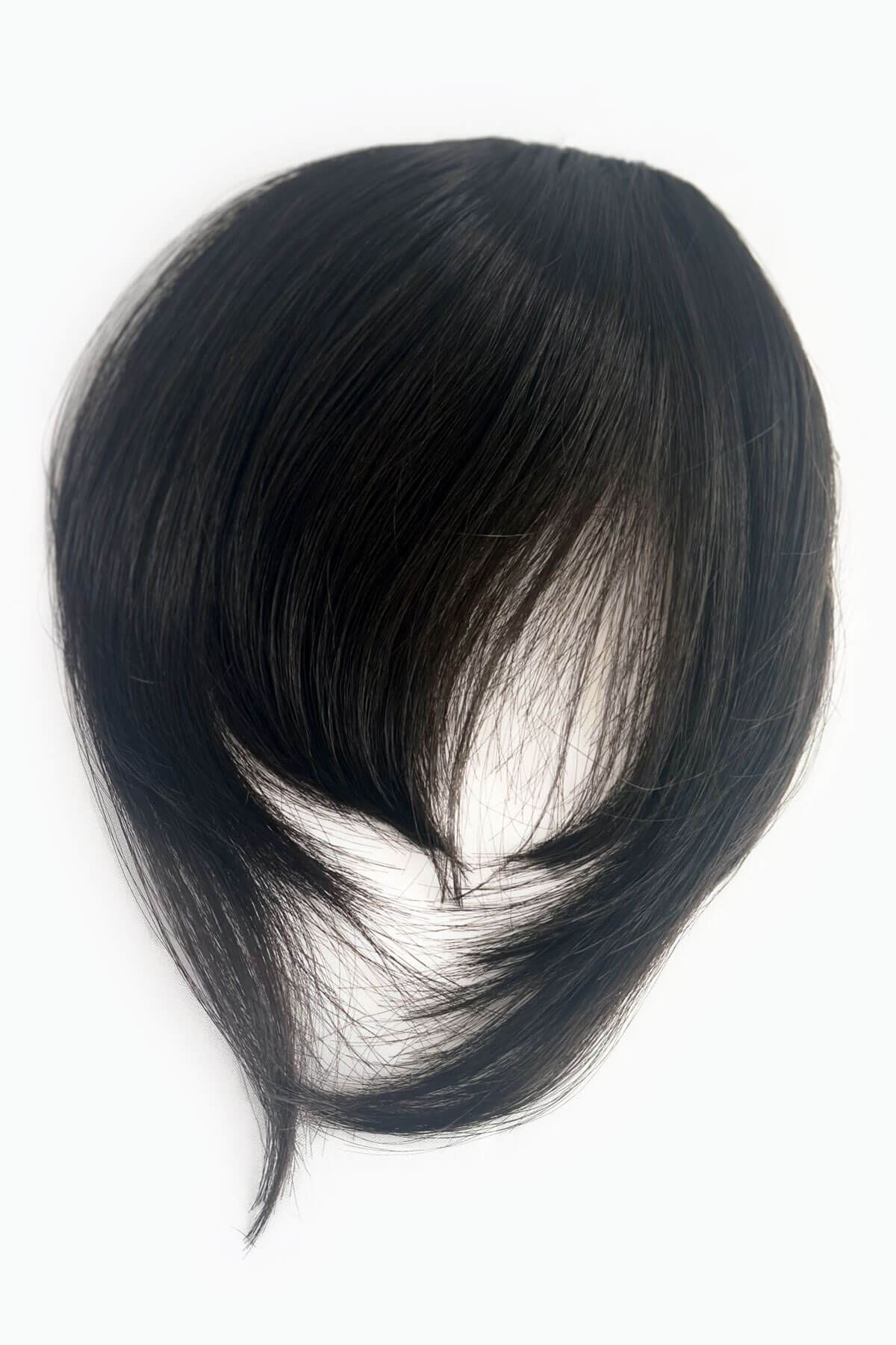 Clip in fringe hairpiece/clip-in bangs, gently feathered with face framing whisps: Delia dark brown 4