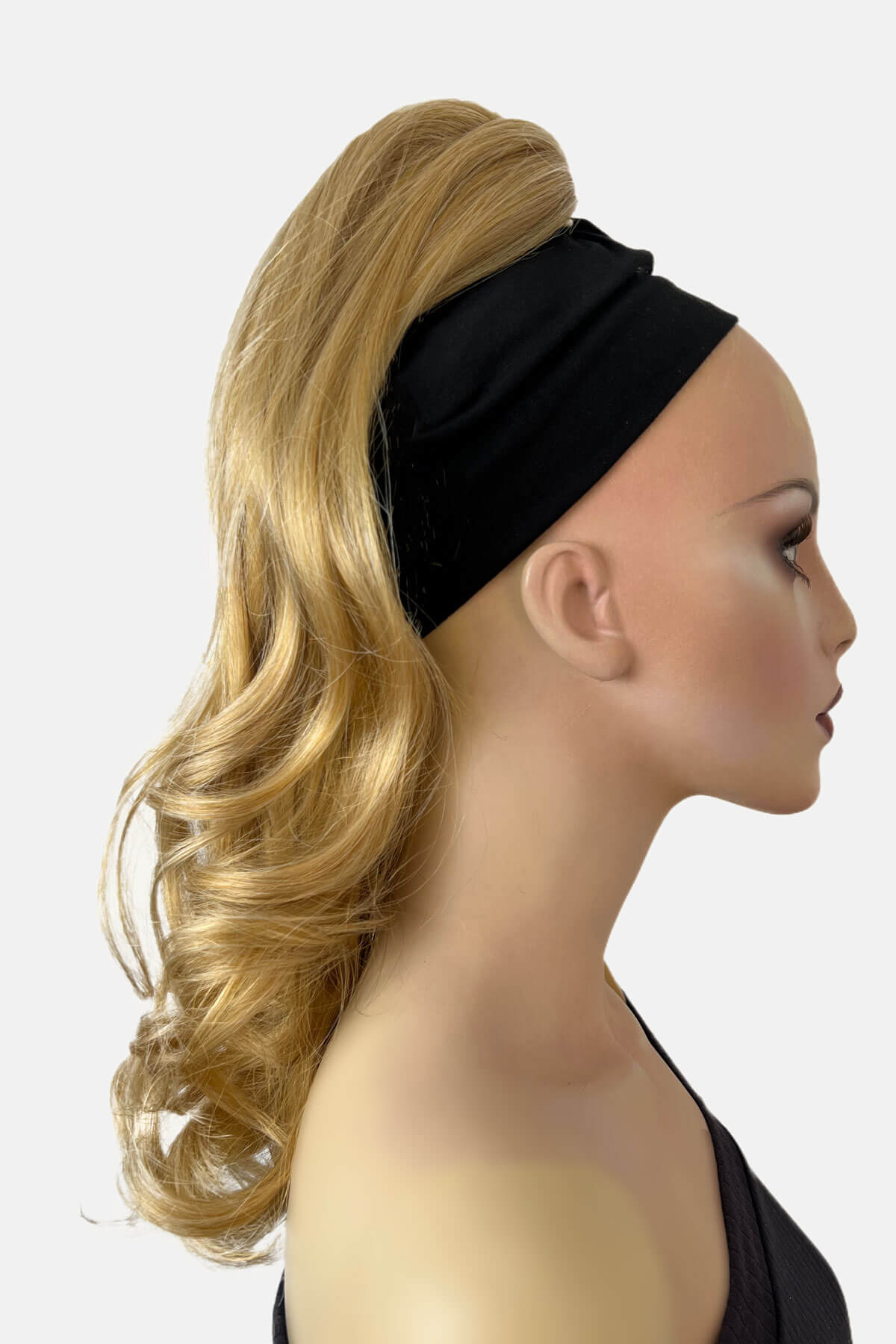 Ponytail hairpiece extension, layered with waves: Elsa blonde 24B