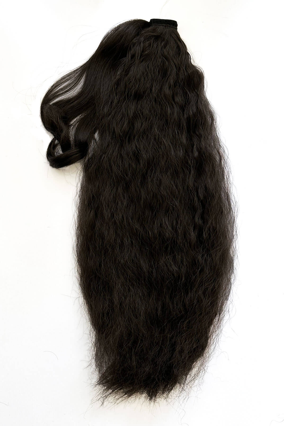 Extra long ponytail extension with long loose spirals: Kaia dark brown 4