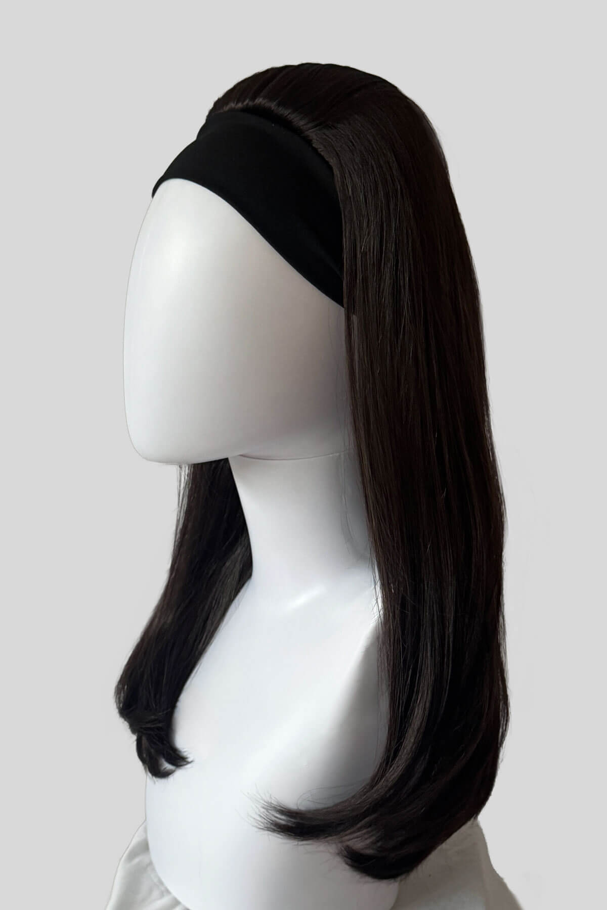 Headband half wig hairpiece, long and straight: Isla dark chocolate brown 6