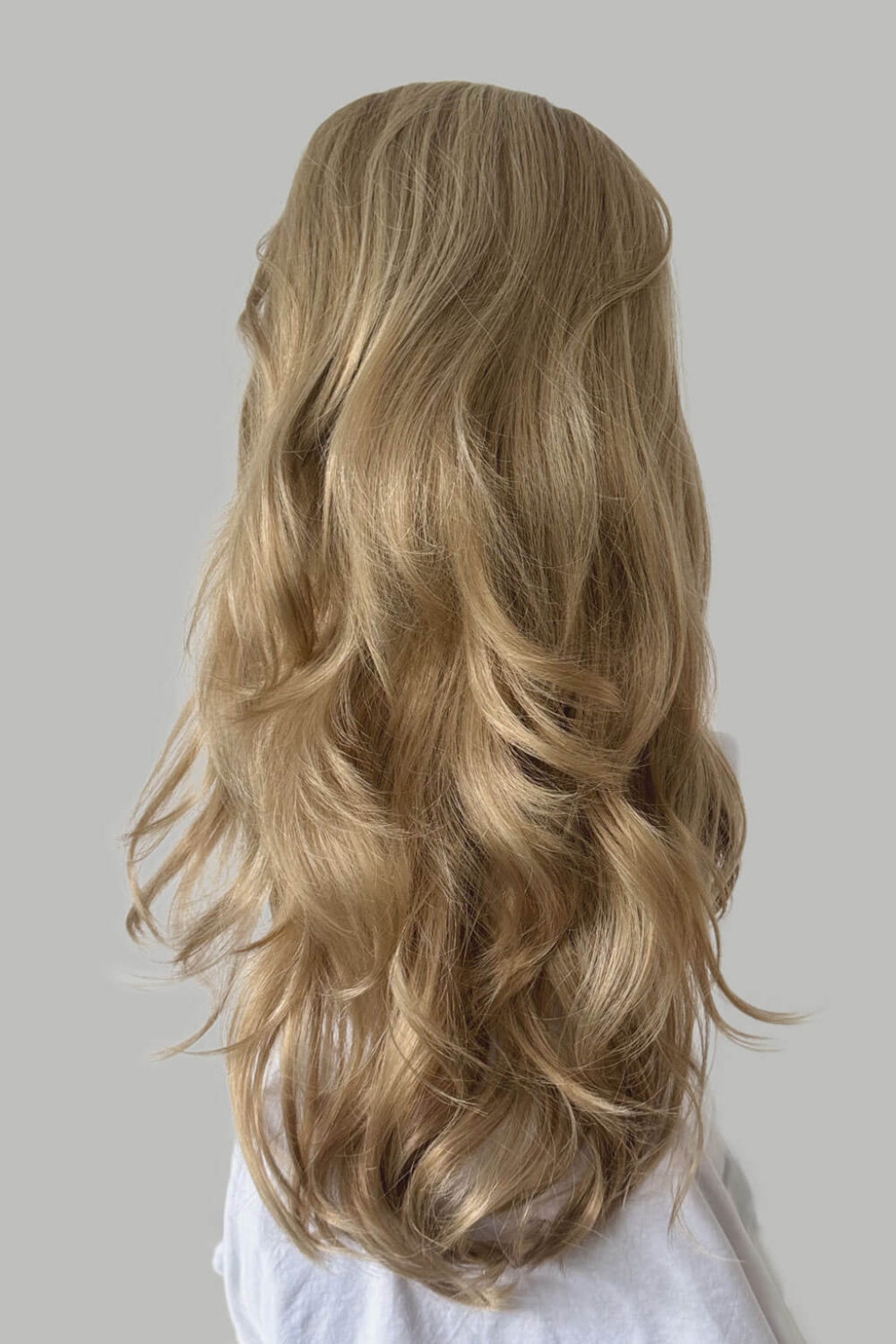 High crown long, wavy half wig and volume ring: Bardot blonde 24H613