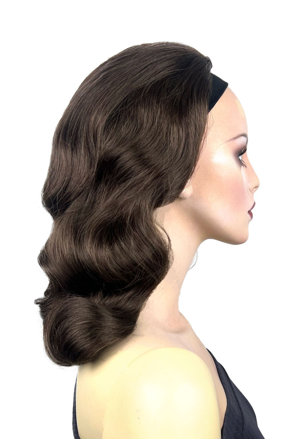 1950s style half wig hairpiece with deep finger waves: Deborah brown 8
