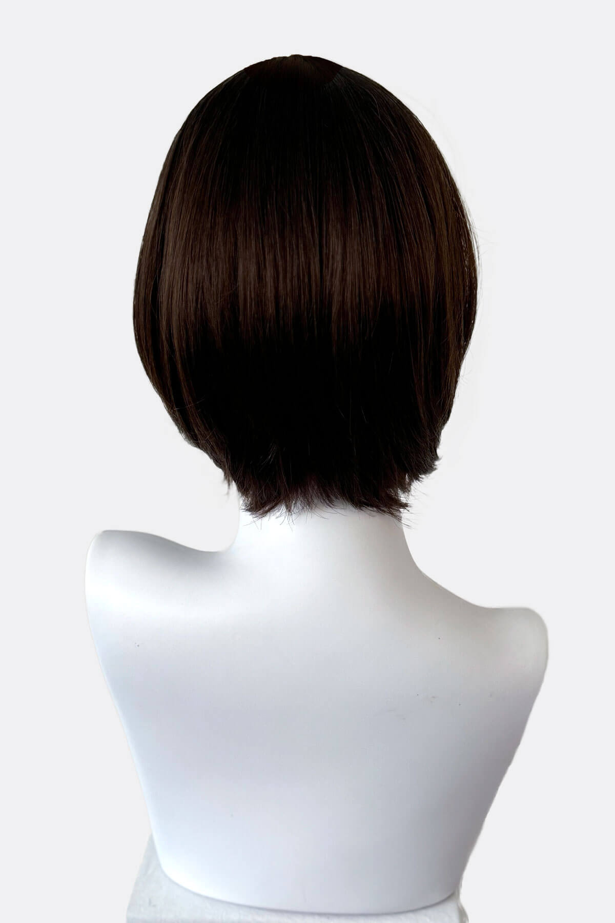 Dark brown pixie cut wig with reddish brown lowlights: Cierra