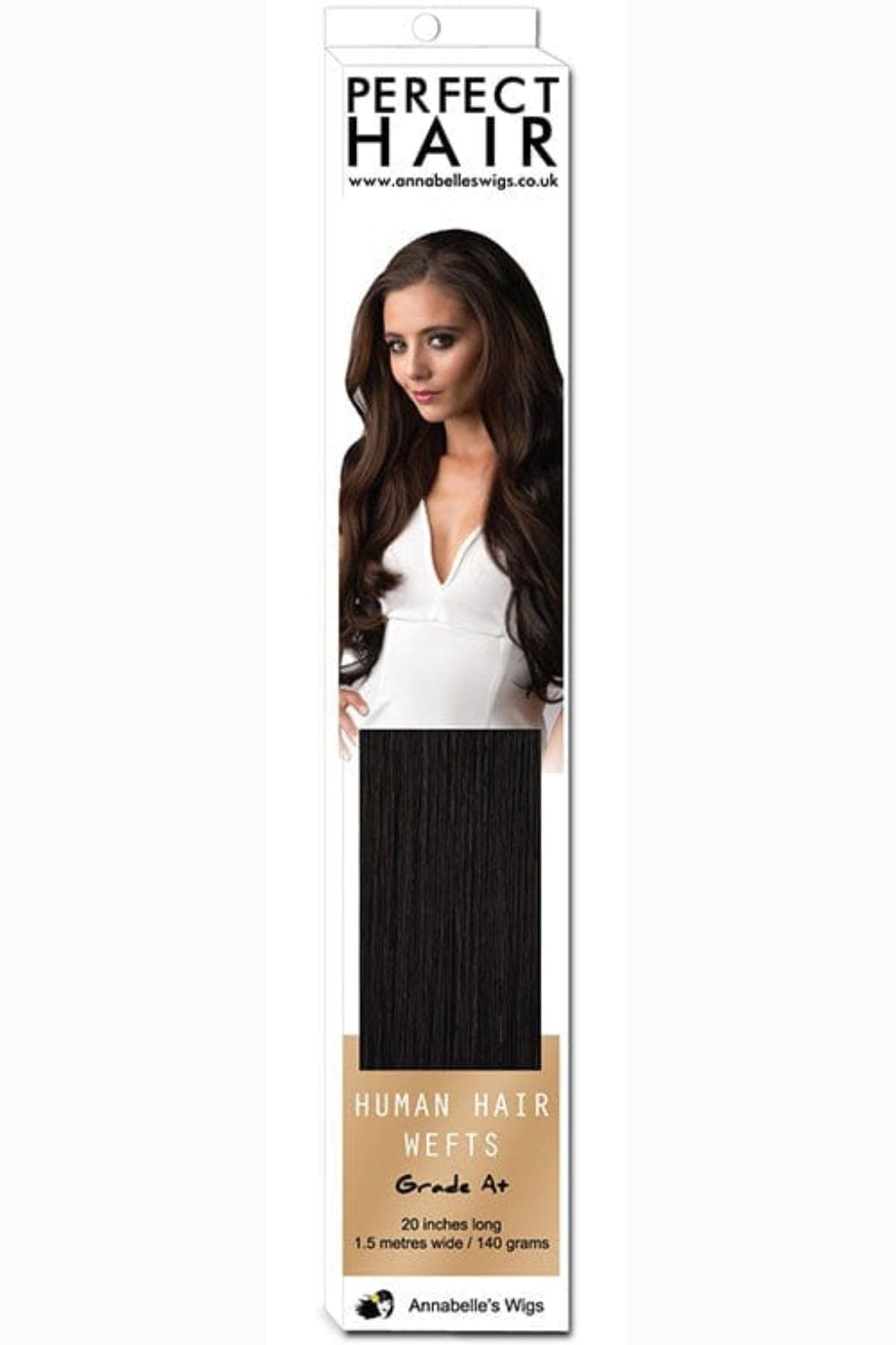 Human hair weft (weave) hair extensions, 20 inches/51 cm long