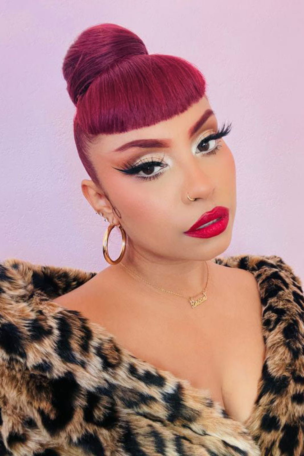 Hairpiece bun; instant perfect bun hairpiece, cherry red: Hepburn