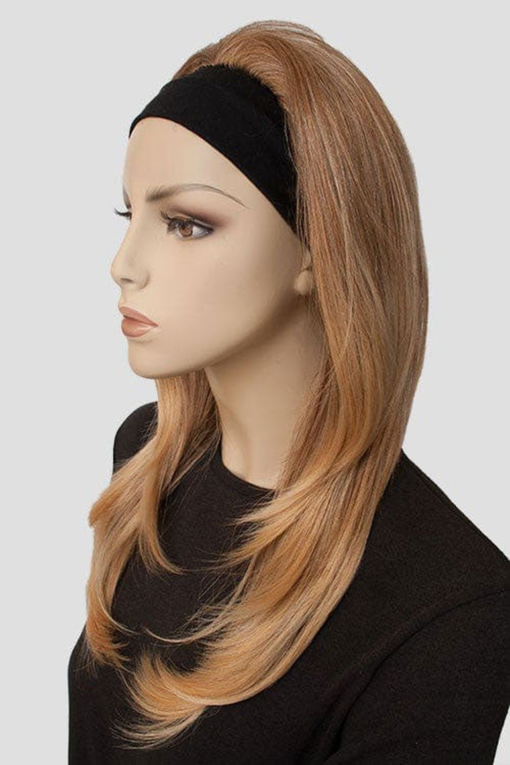 Brown half wig hairpiece (3/4 wig), gently layered: Briar