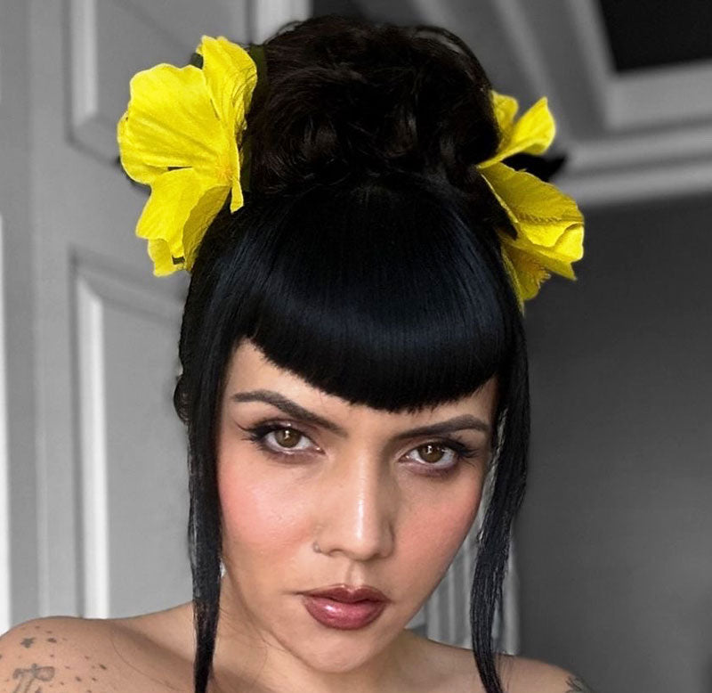 Rockabilly Hair bun hairpiece being worn