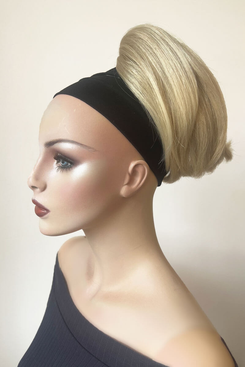 Short beehive ponytail hairpiece: Sherri blonde 613T24