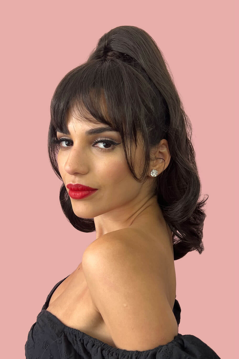 Clip in fringe hairpiece/clip-in bangs, gently feathered with face framing whisps: Delia blonde 24H613