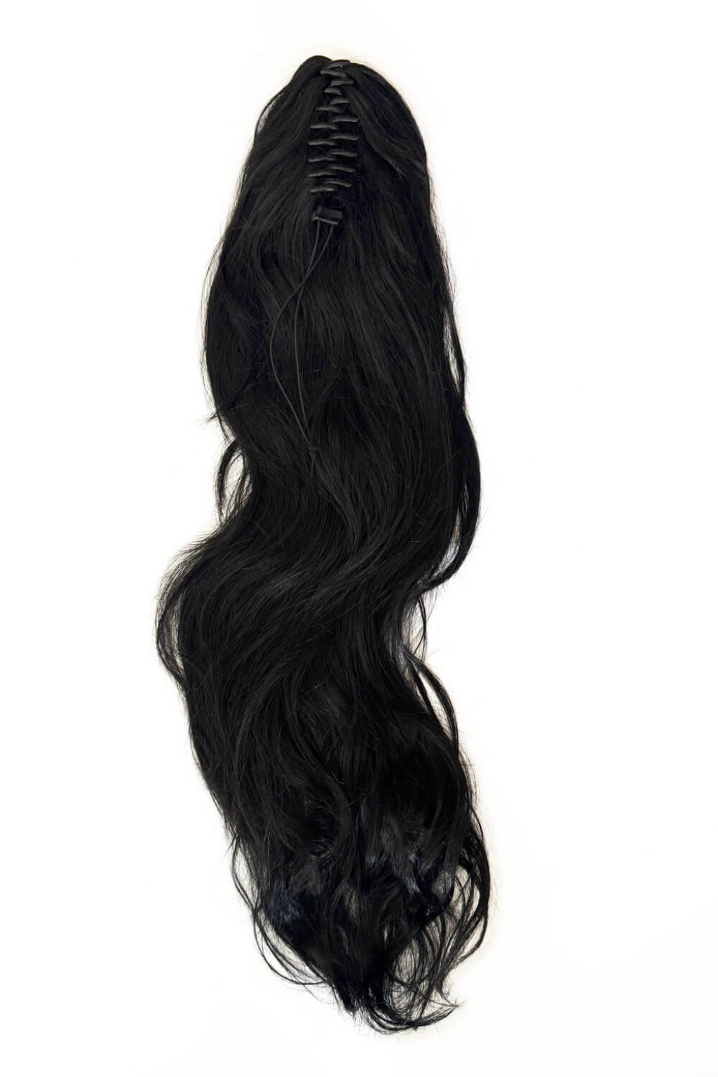 Clip-in ponytail hairpiece extension: Olivia black 1B