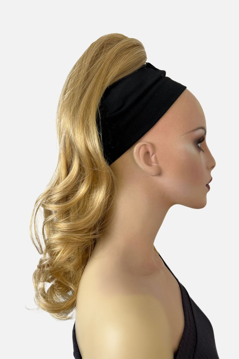 Ponytail hairpiece extension, layered with waves: Elsa blonde 24B
