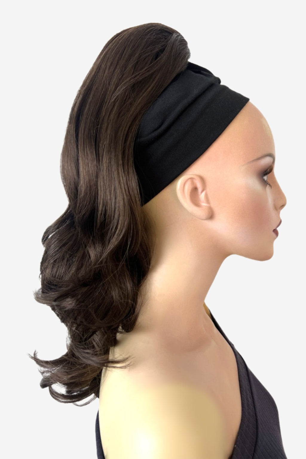 Ponytail hairpiece extension, layered with waves: Elsa chestnut brown 8