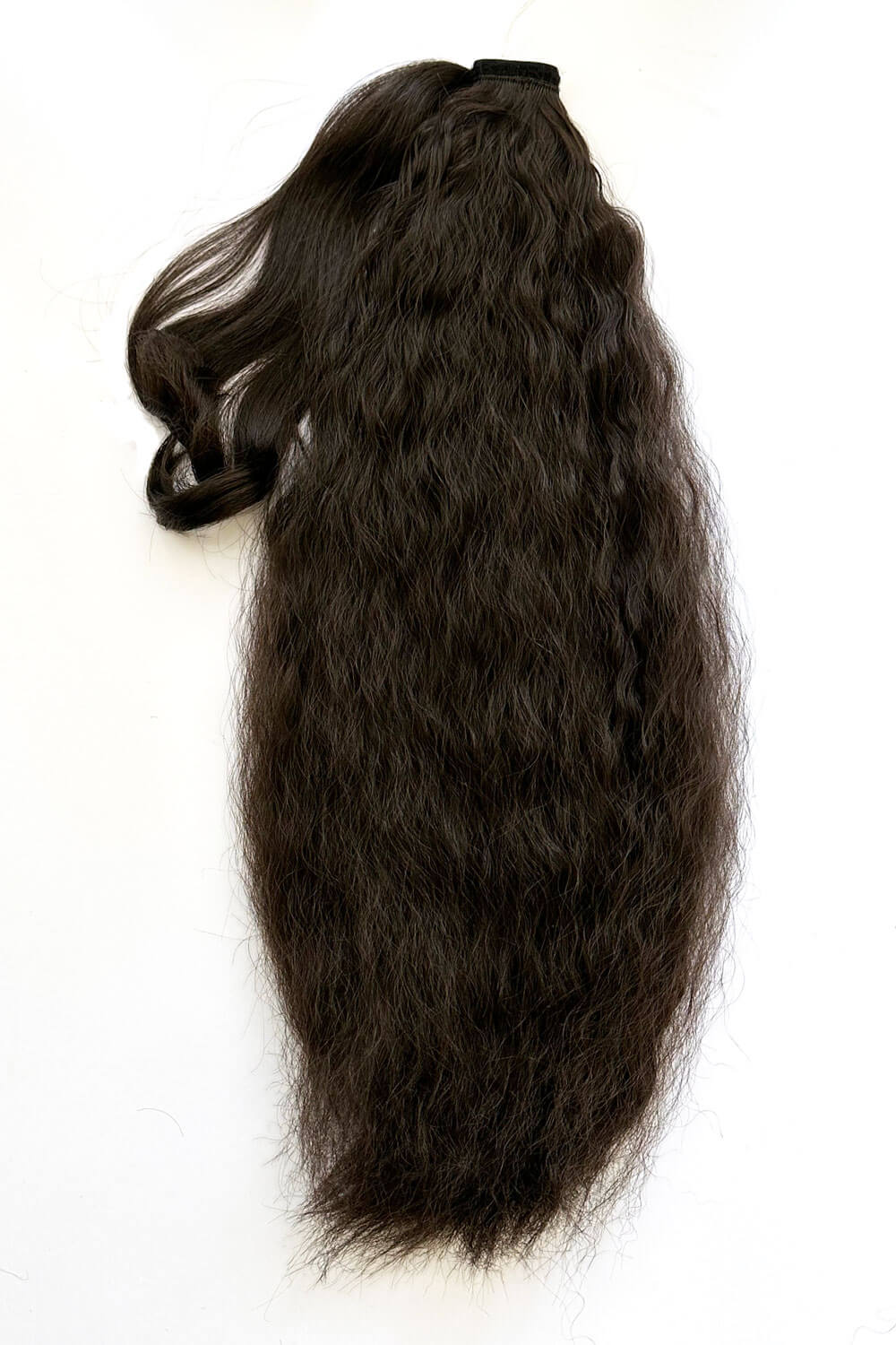 Extra long ponytail extension with long loose spirals: Kaia dark brown 4