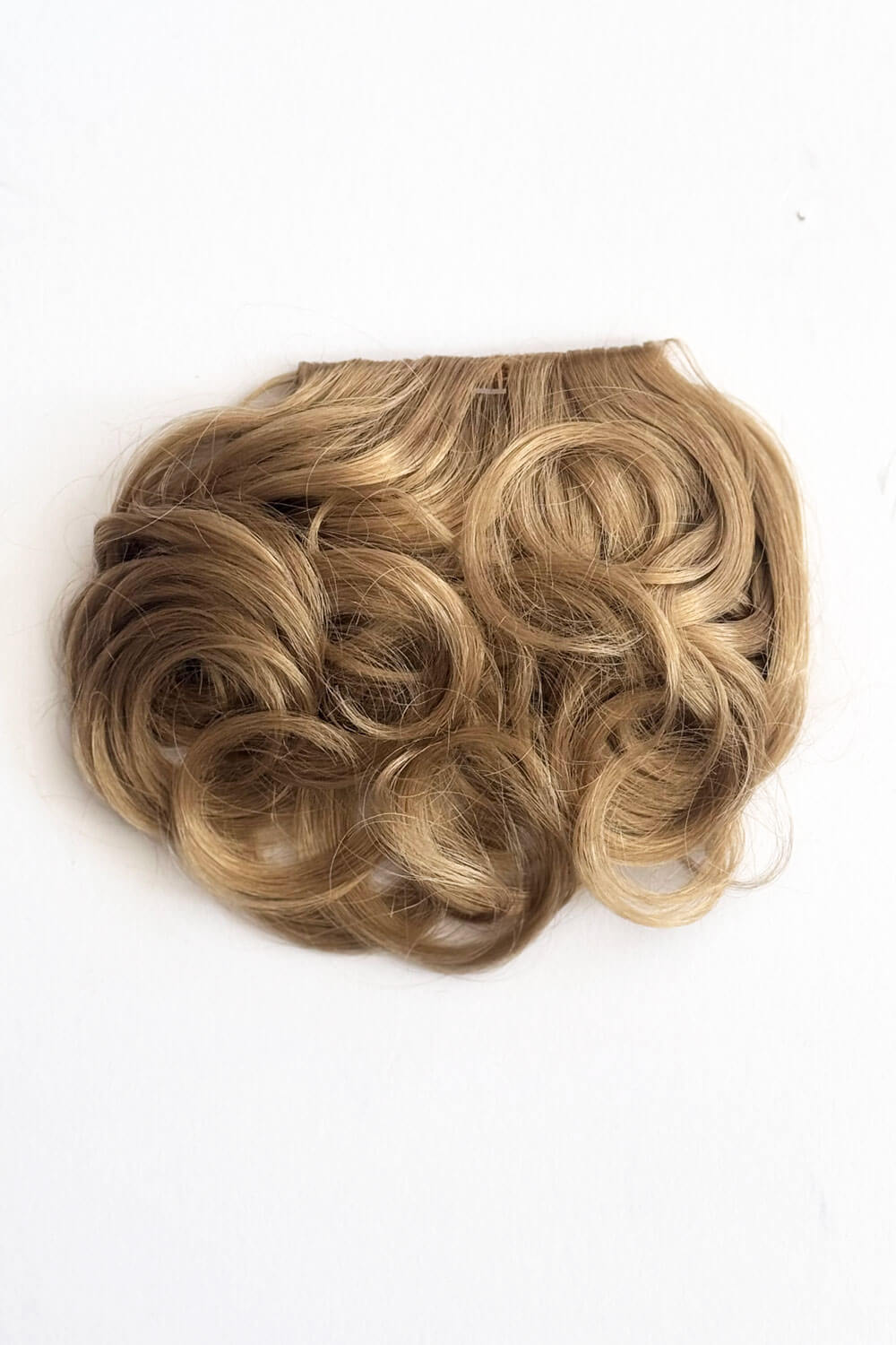 Curly 1940s style clip-in fringe hairpiece/clip-in bangs: Bunny blonde 24
