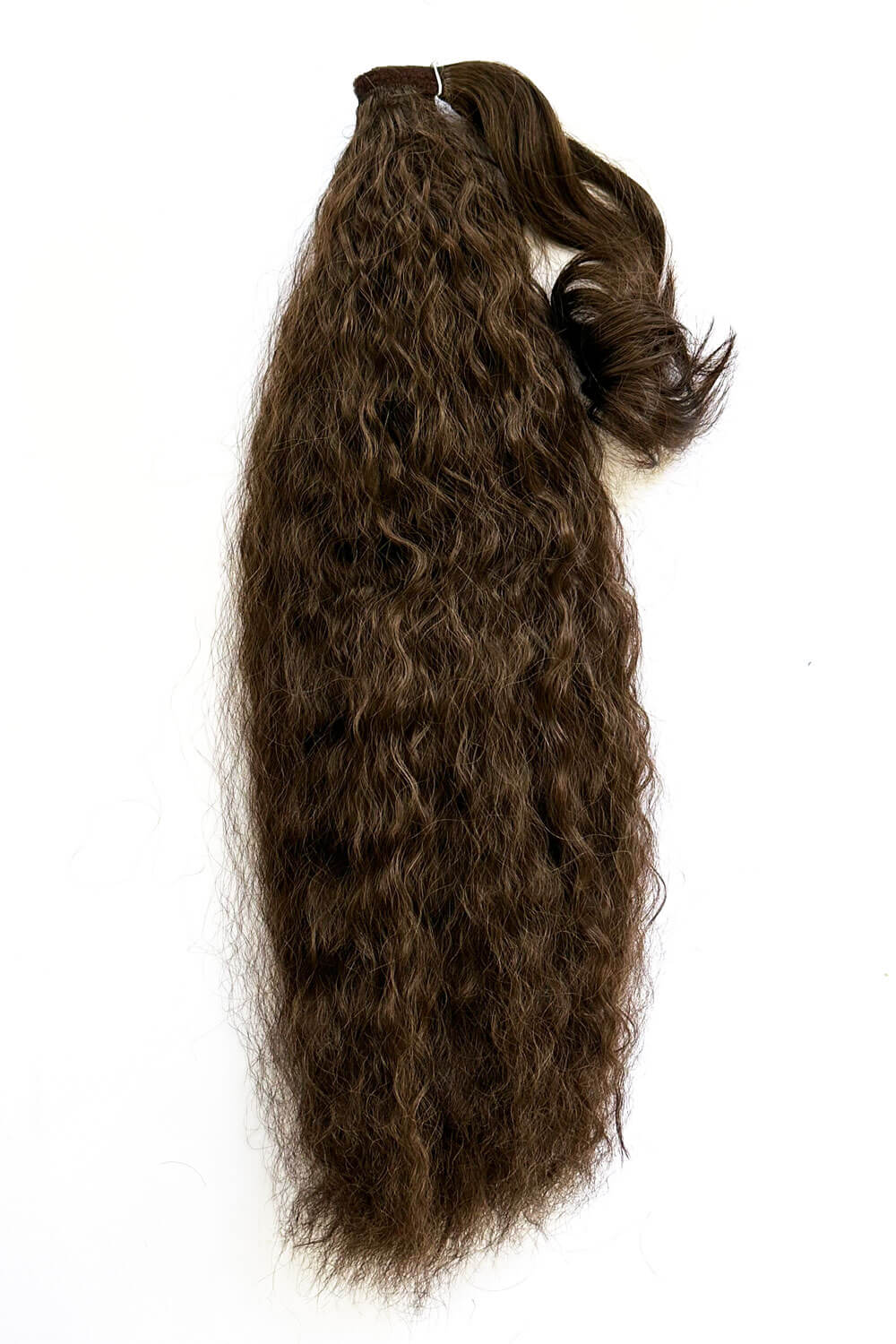 Extra long ponytail extension with long loose spirals: Kaia chestnut brown 8