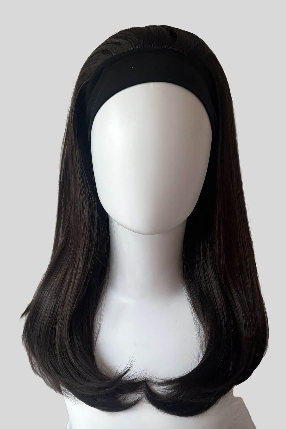 Headband half wig hairpiece, long and straight: Isla dark chocolate brown 6