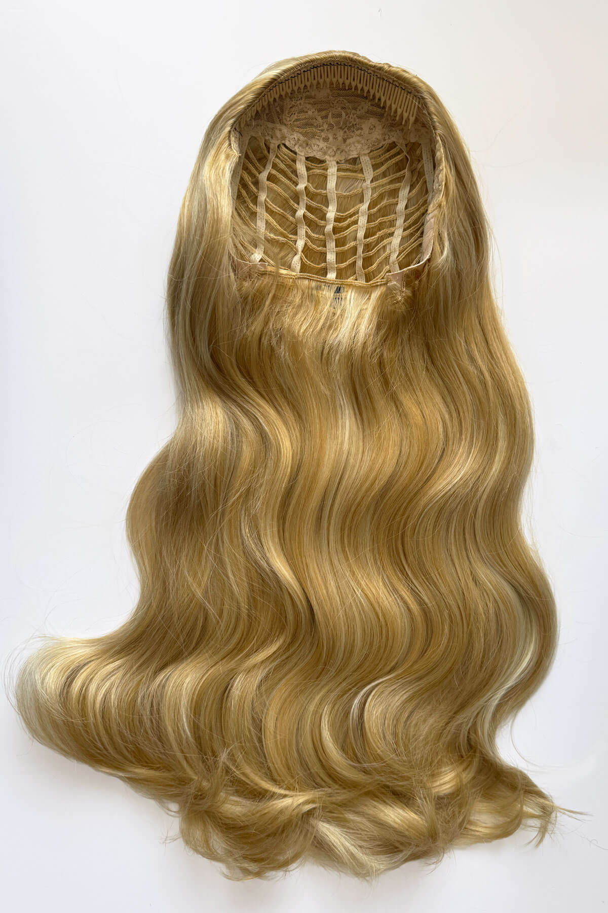 Warm Blonde half wig, Kate - Heat Styleable Extra Long, Gentle Wave Half Wig  blonde 24BH613