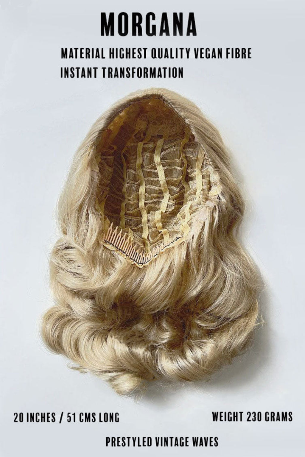 1950s style half wig hairpiece with beautiful waves: Morgana dark brown 6