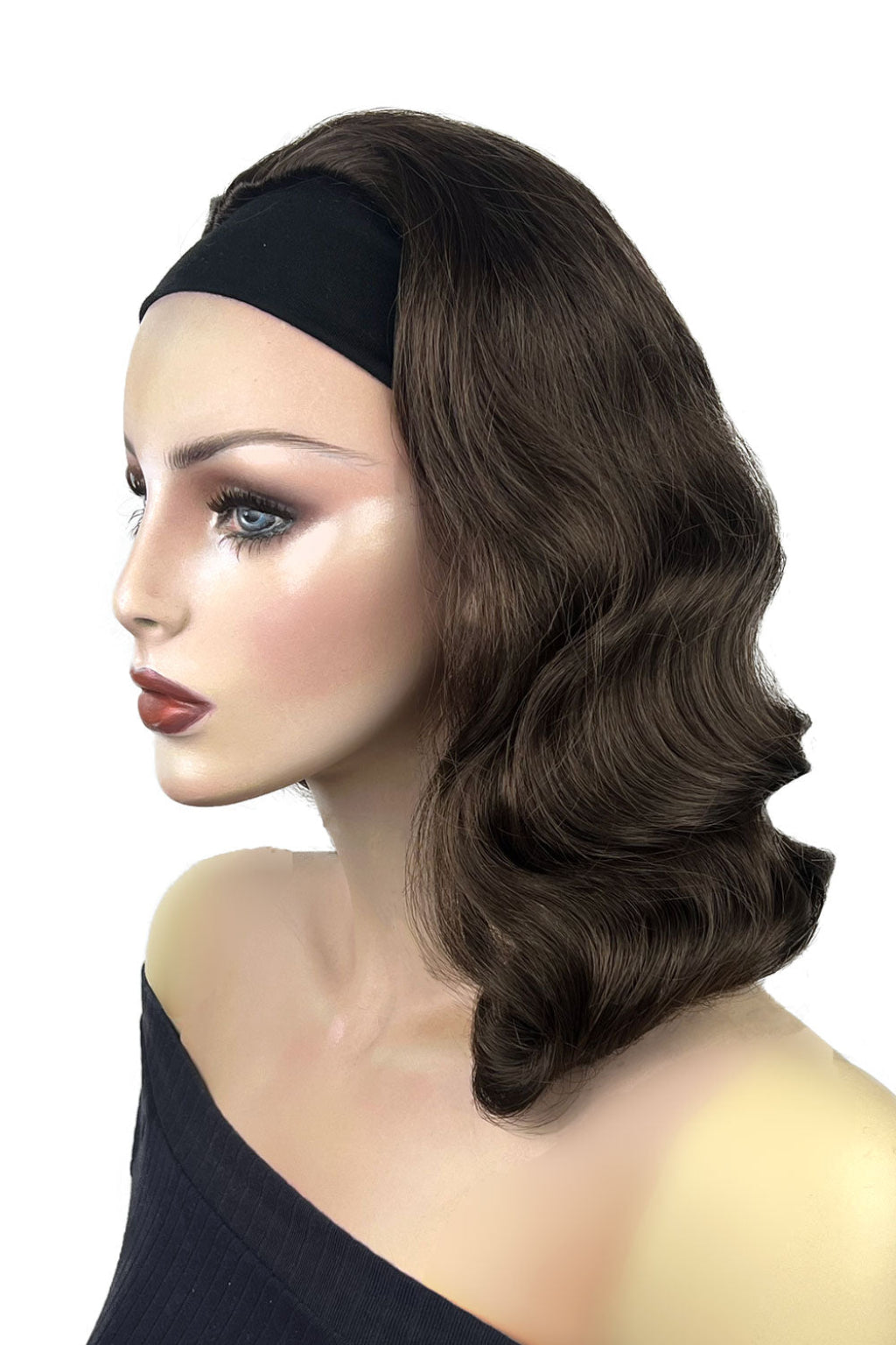 1950s style half wig hairpiece with deep finger waves: Deborah brown 8