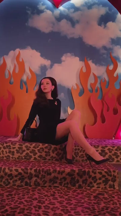 Pinup style half wig hairpiece with beautiful marcel waves: Virginia chestnut brown 8