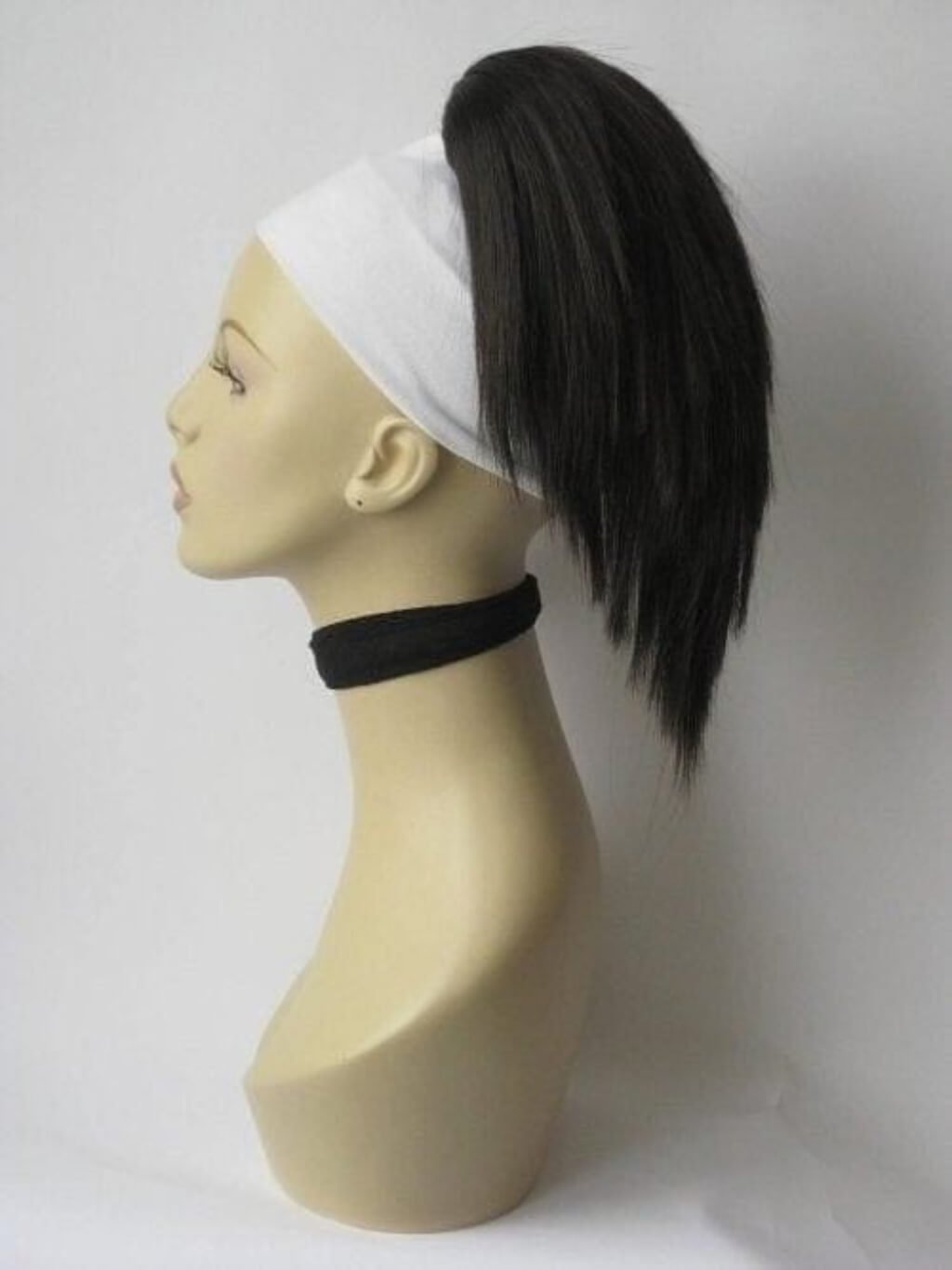 Straight ponytail hairpiece extension: Nyla black 1b