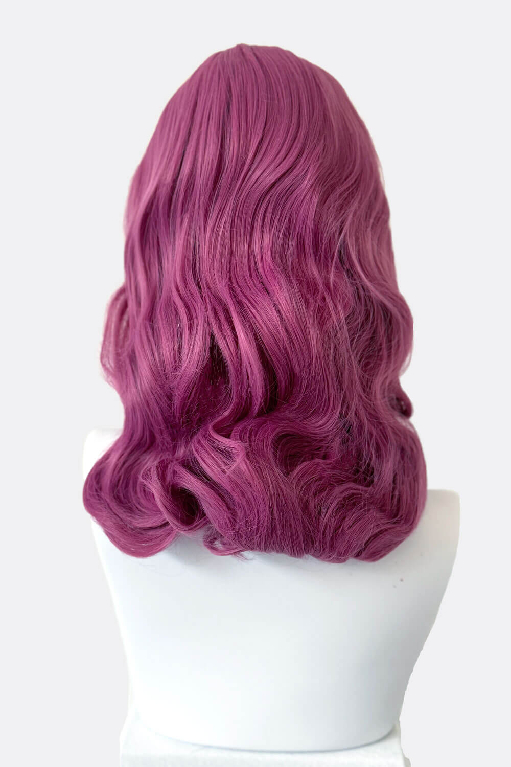 Pink pinup style wig, with finger waves and a short fringe, 1950s style: Stevie 2520J