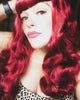 Long copper red 1950s pinup style wig, gently wavy with short fringe: Josefina