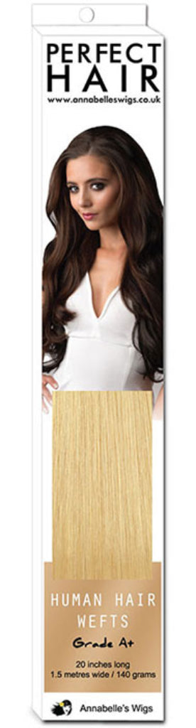 Human hair weft (weave) hair extensions, 20 inches/51 cm long