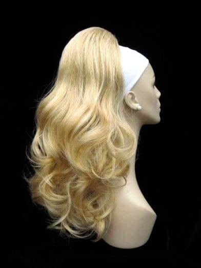 Ponytail hairpiece extension, layered with waves: Elsa blonde 24B