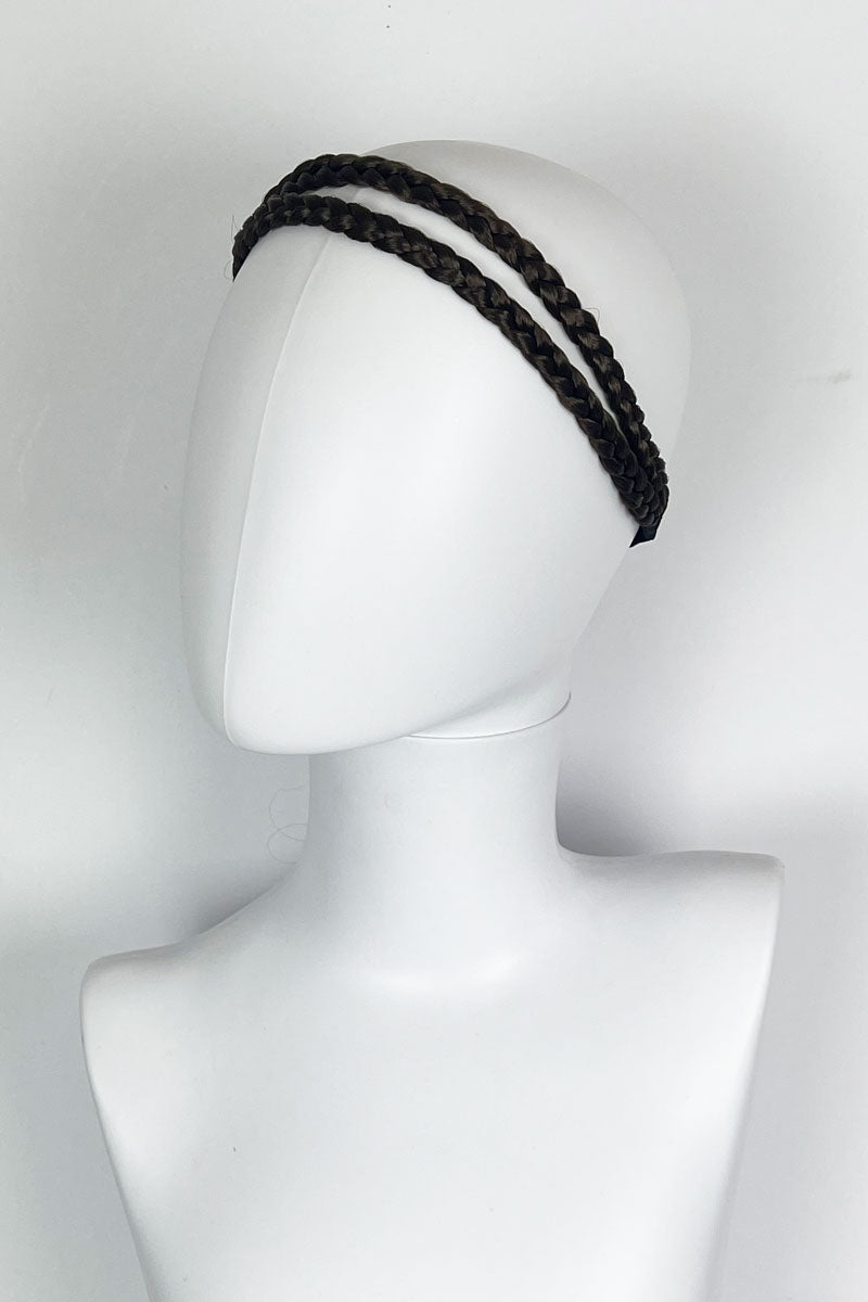Plaited double hairband: Mira : chestnut brown 8