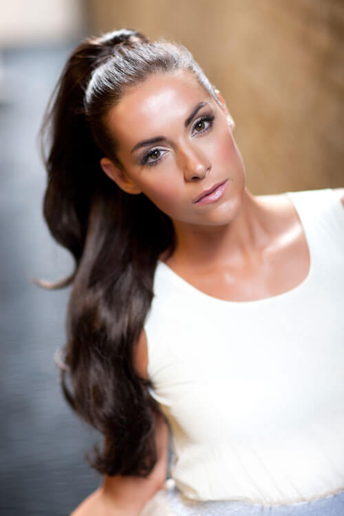 Clip-in ponytail hair piece extension, flexihair: Poppy light chocolate brown 12