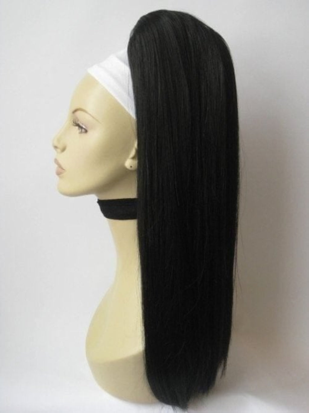 synthetic hair piece Straight ponytail hairpiece, long extension: Tara 