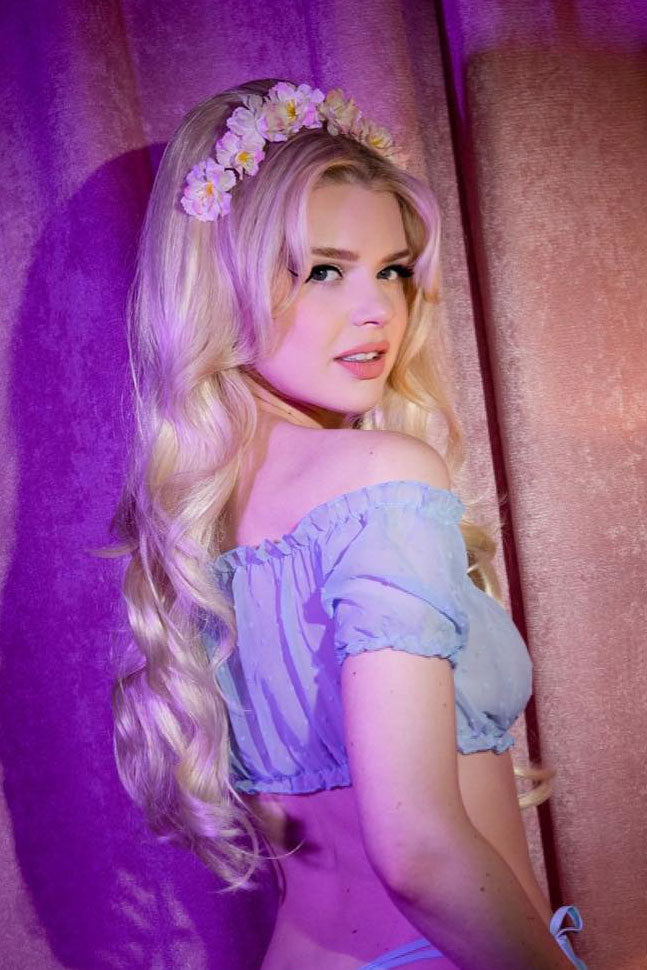 High crown long, wavy half wig and volume ring blonde: Bardot blonde 613t24