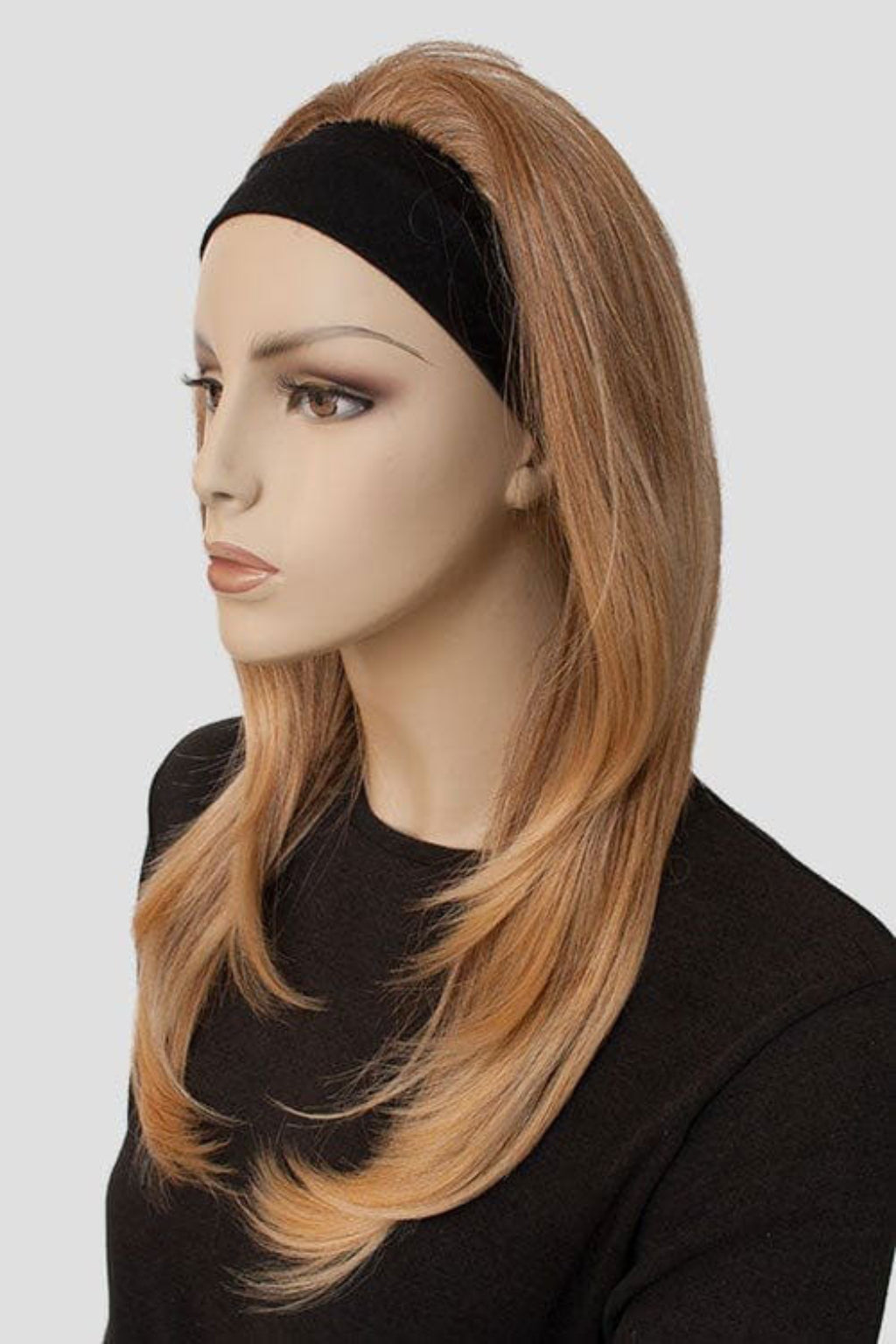 Brown half wig hairpiece (3/4 wig), gently layered: Briar
