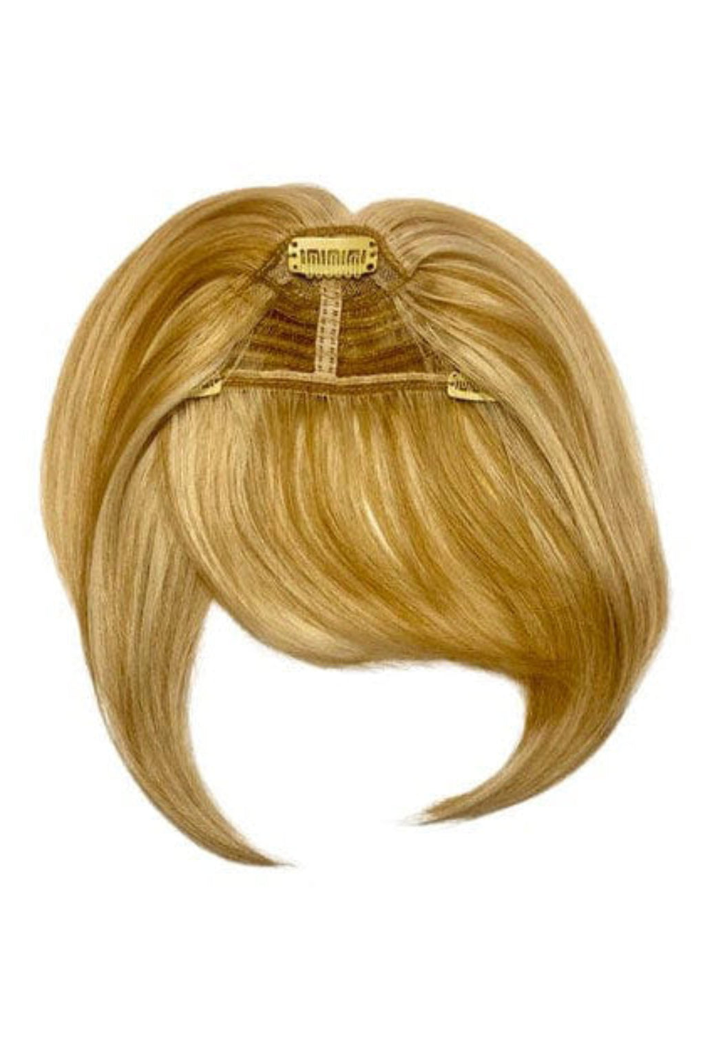 Clip in fringe hairpiece, thick, long, sweeping/clip-in bangs: Nova ginger golden blonde